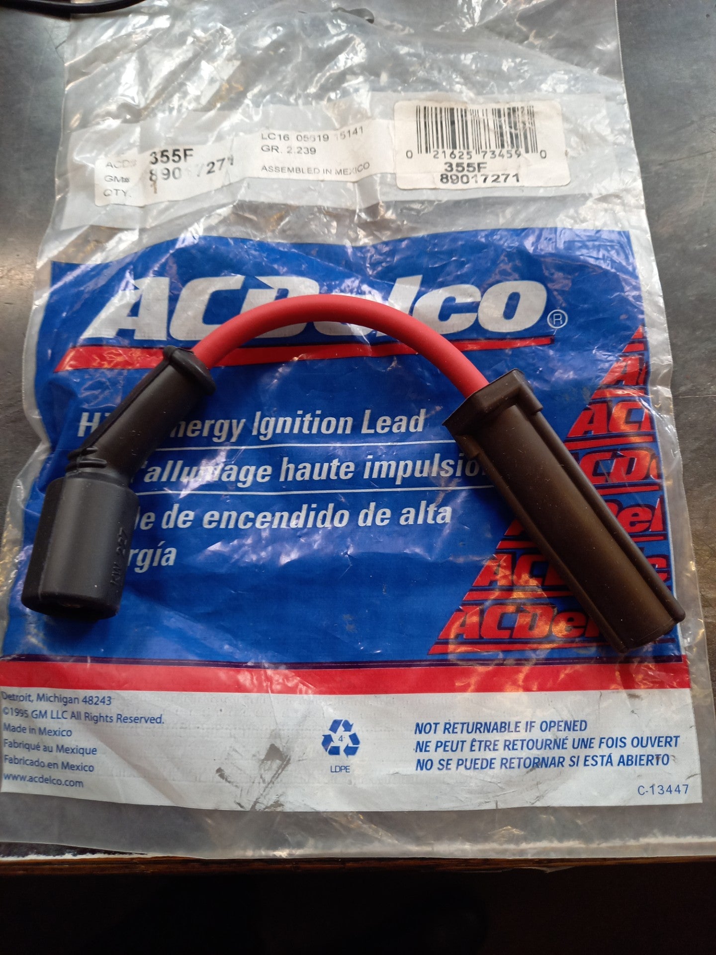 GM A/C Delco Cadillac CTS 5.7 L Ignition Lead 89017271