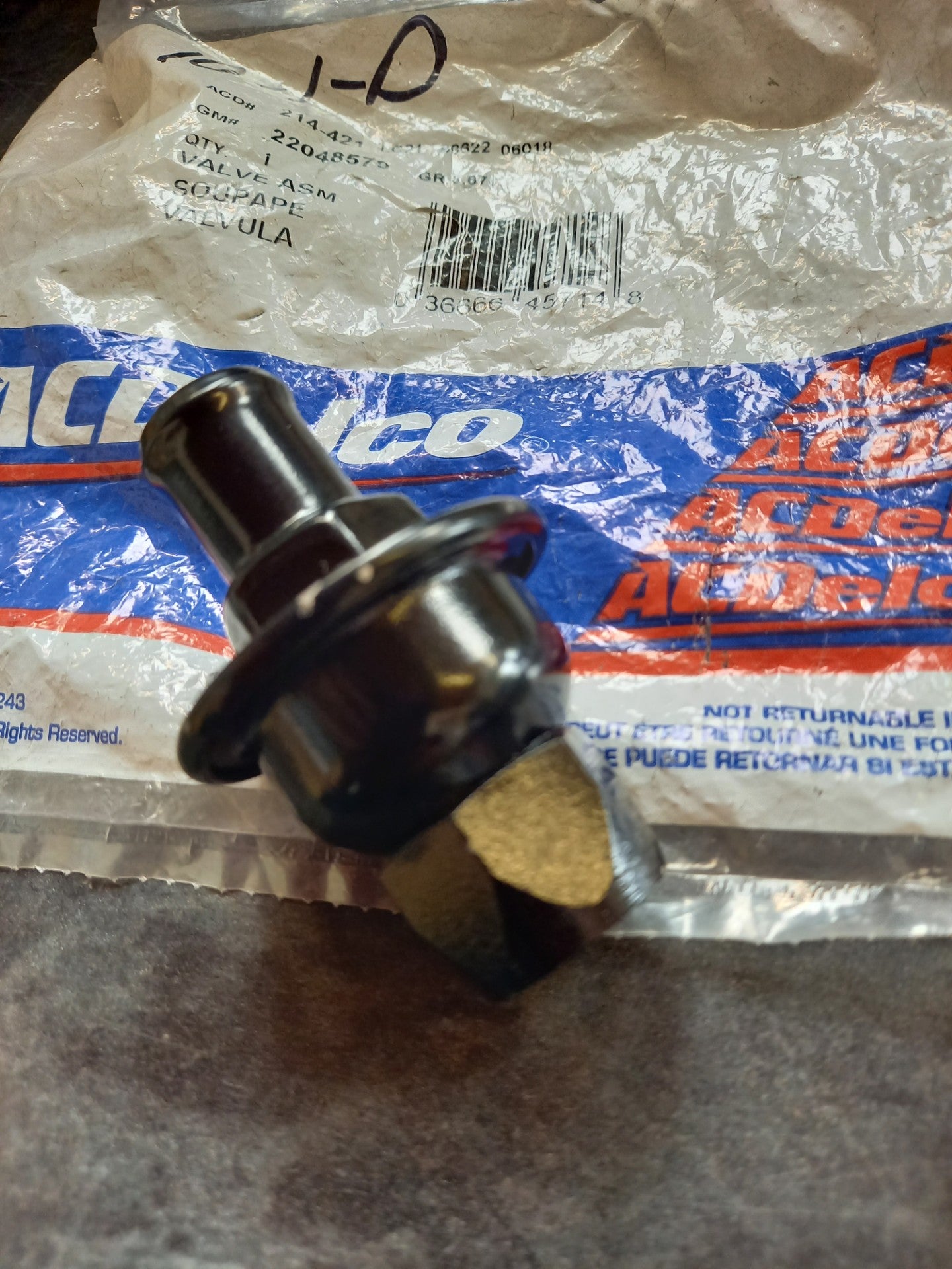 GM Oldsmobile Air Injection Check Valve 22048579 New Genuine OE